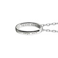 Texas A&M University Monica Rich Kosann "Carpe Diem" Poesy Ring Necklace in Silver - Image 3