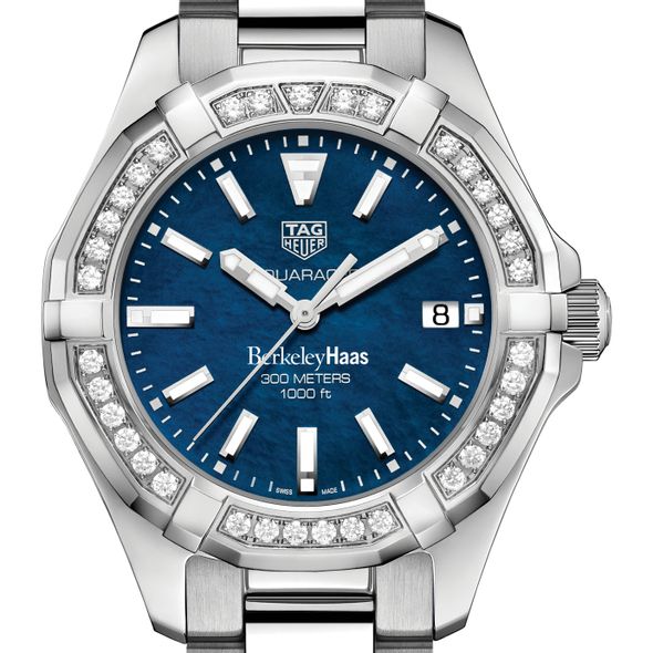 Berkeley Haas Women's TAG Heuer 35mm Steel Aquaracer with Blue Dial - Image 1