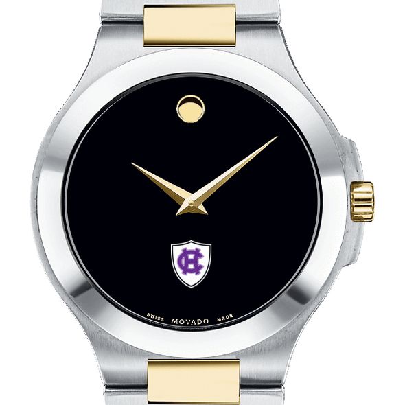Holy Cross Men's Movado Collection Two-Tone Watch with Black Dial - Image 1