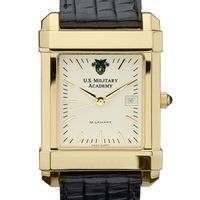 West Point Men's Gold Quad with Leather Strap