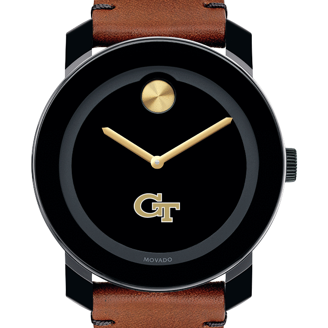 Georgia Tech Men's Movado BOLD with Brown Leather Strap