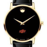 Oklahoma State University Men's Movado Gold Museum Classic Leather