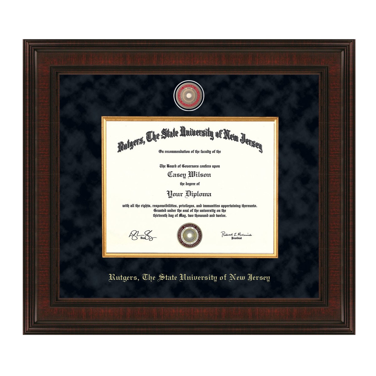 Rutgers University Masters Phd Diploma Frame - Excelsior - Graduation 