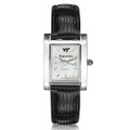 Virginia Tech Women's Mother of Pearl Quad Watch with Leather Strap - Image 2