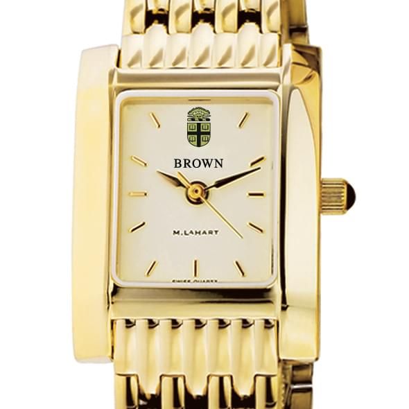 Brown Women's Gold Quad Watch with Bracelet