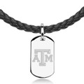 Texas A&M University Leather Necklace with Sterling Dog Tag - Image 2