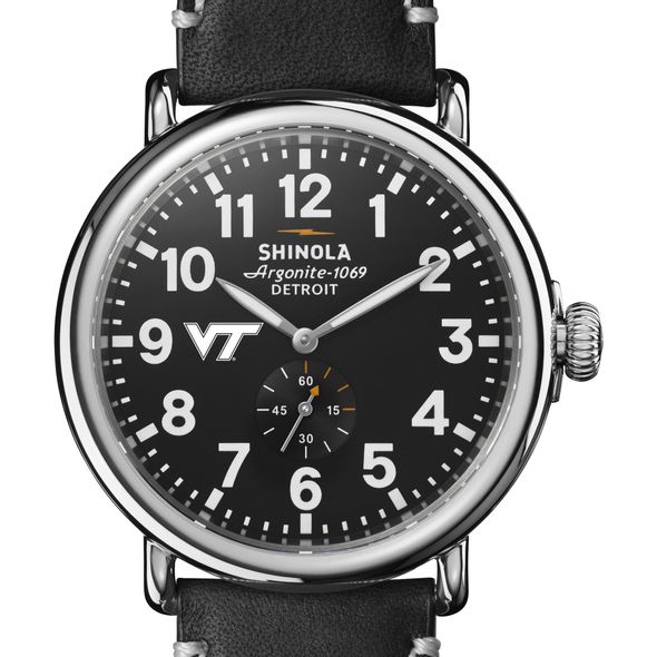 Virginia Tech Shinola Watch, The Runwell 47mm Black Dial - Image 1