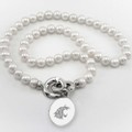 Washington State University Pearl Necklace with Sterling Silver Charm - Image 1