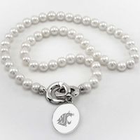 Washington State University Pearl Necklace with Sterling Silver Charm