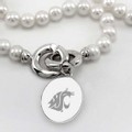 Washington State University Pearl Necklace with Sterling Silver Charm - Image 2