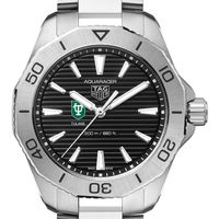 Tulane Men's TAG Heuer Steel Aquaracer with Black Dial
