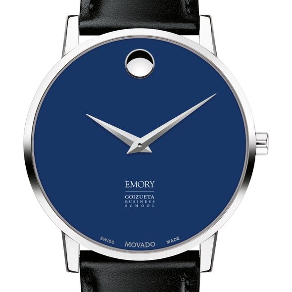 Emory Goizueta Business School Men's Movado Museum with Blue Dial & Leather Strap