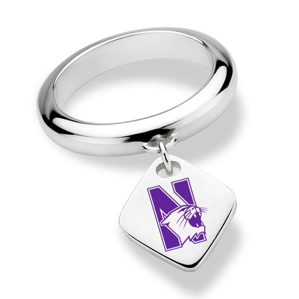 Northwestern University Sterling Silver Ring with Sterling Tag
