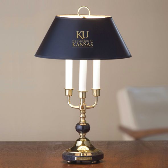 University of Kansas Lamp in Brass & Marble - Image 1