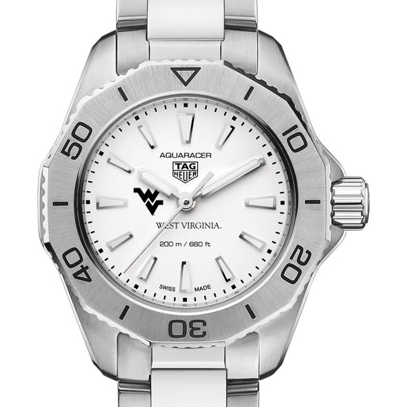 West Virginia Women's TAG Heuer Steel Aquaracer with Silver Dial - Image 1