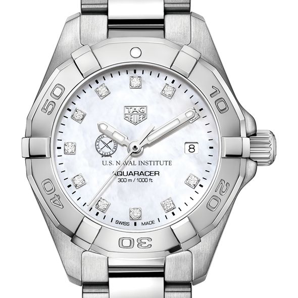 US Naval Institute Women's TAG Heuer Steel Aquaracer with MOP Diamond Dial