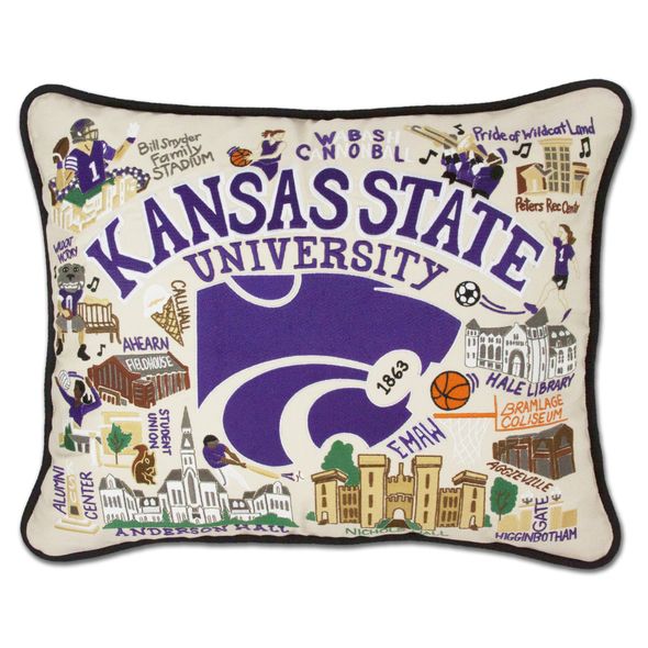 Kansas State Embroidered Pillow - Image 1
