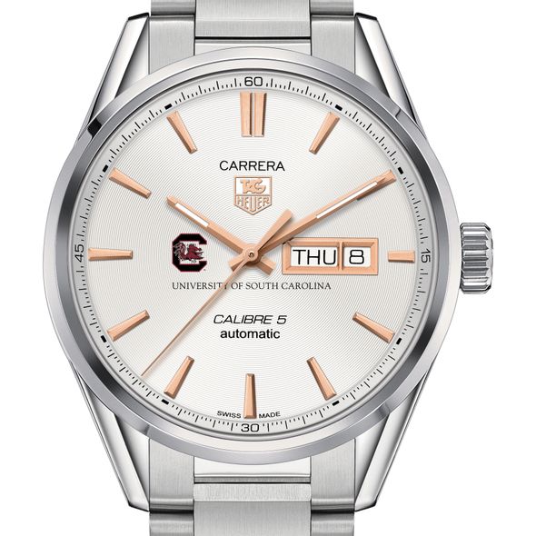 University of South Carolina Men's TAG Heuer Day/Date Carrera with Silver Dial & Bracelet