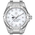 click to view Seton Hall University Women's TAG Heuer Steel Aquaracer with MOP Diamond Dial & Bezel - Image 1