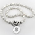 NC State Pearl Necklace with Sterling Silver Charm - Image 1