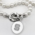 NC State Pearl Necklace with Sterling Silver Charm - Image 2