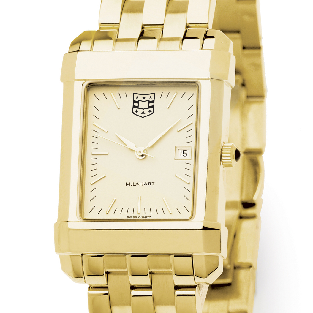 WUSTL Men's Gold Quad Watch with Bracelet