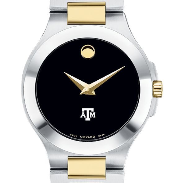 Texas A&M Women's Movado Collection Two-Tone Watch with Black Dial - Image 1