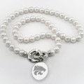 Kansas State University Pearl Necklace with Sterling Silver Charm - Image 1