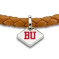 click to view Boston University Leather Bracelet with Sterling Silver Tag - Saddle - Image 2