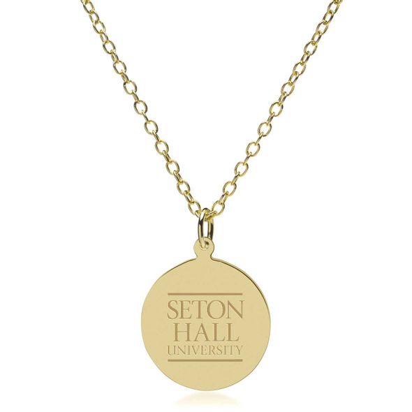 Seton Hall 18K Gold Pendant & Chain - Image 1
