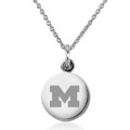 University of Michigan Necklace with Charm in Sterling Silver - Image 1