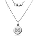 University of Michigan Necklace with Charm in Sterling Silver - Image 2