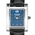 Brigham Young University Women's Steel Quad Blue Dial with Leather - Image 1