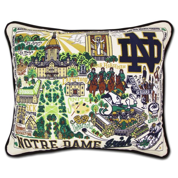 Notre Dame Embroidered Pillow - Image 1