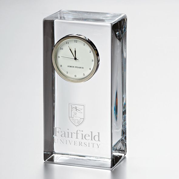 Fairfield Tall Glass Desk Clock by Simon Pearce - Image 1