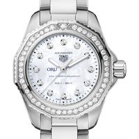 Oral Roberts Women's TAG Heuer Steel Aquaracer with Diamond Dial & Bezel