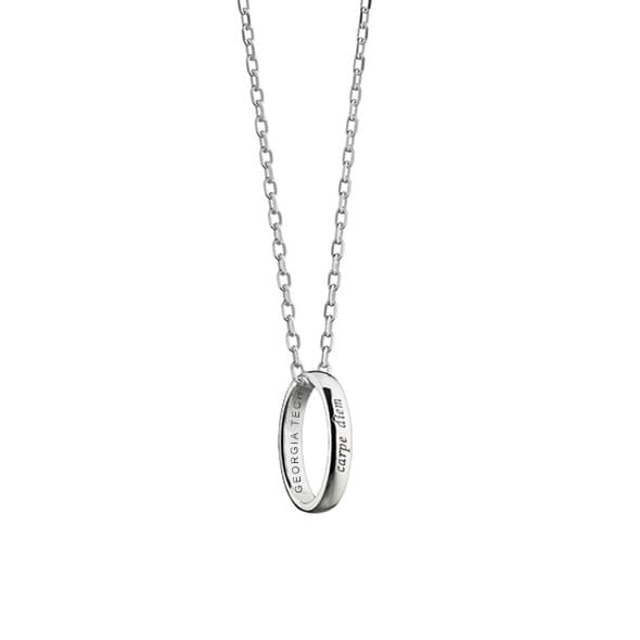 Georgia Tech Monica Rich Kosann "Carpe Diem" Poesy Ring Necklace in Silver