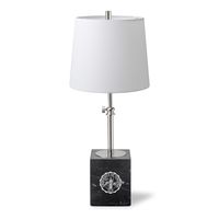 University of Virginia Polished Nickel Lamp with Marble Base & Linen Shade