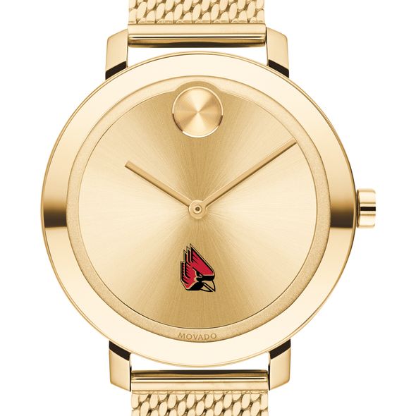 Ball State Women's Movado Bold Gold with Mesh Bracelet - Image 1