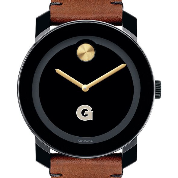 Georgetown University Men's Movado BOLD with Brown Leather Strap - Image 1