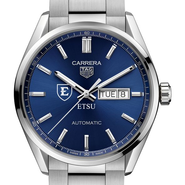 East Tennessee State Men's TAG Heuer Carrera with Blue Dial & Day-Date Window - Image 1