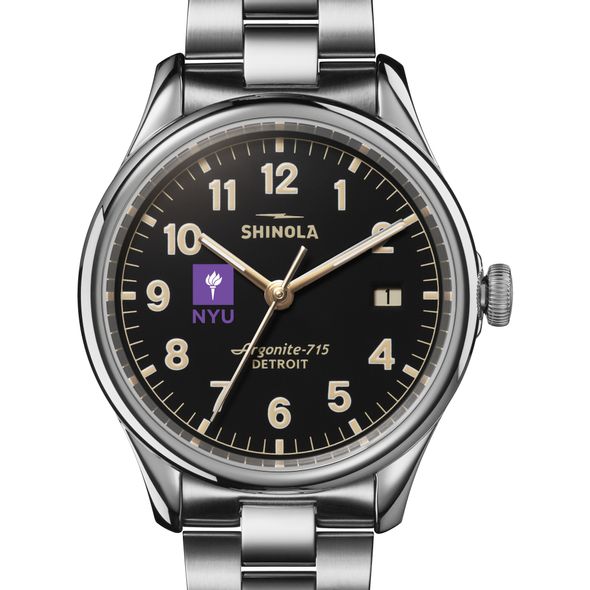 NYU Shinola Watch, The Vinton 38mm Black Dial - Image 1