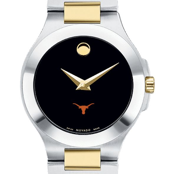 Texas Longhorns Women's Movado Collection Two-Tone Watch with Black Dial - Image 1