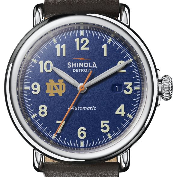 Notre Dame Shinola Watch, The Runwell Automatic 45mm Royal Blue Dial - Image 1
