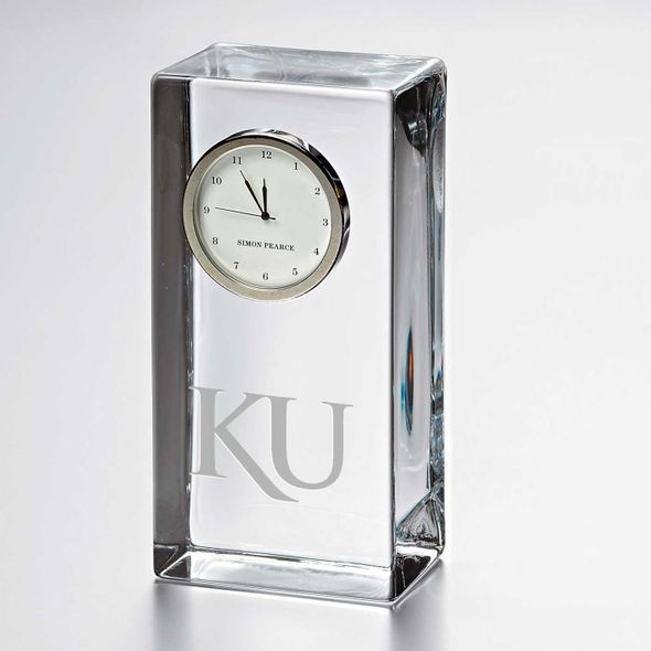 Kansas Tall Glass Desk Clock by Simon Pearce - Image 1