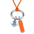 Bucknell University Silk Necklace with Enamel Charm & Sterling Silver Tag - Image 1