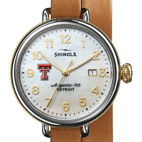 Texas Tech Shinola Watch, The Birdy 38mm MOP Dial - Image 1