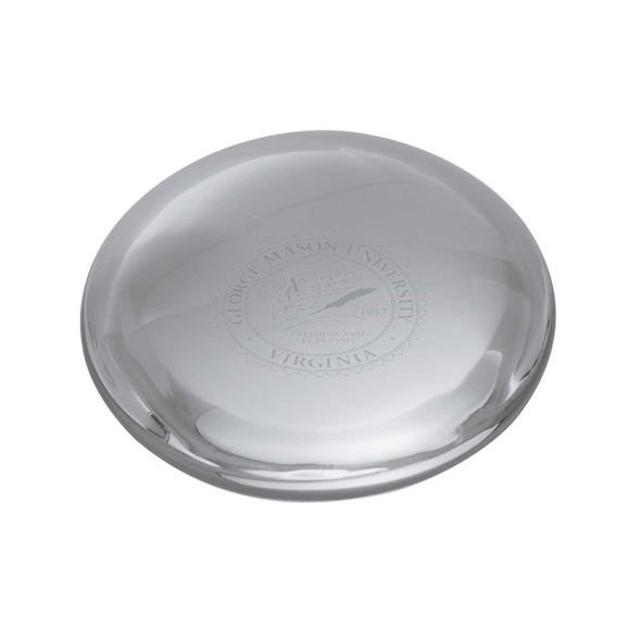 George Mason University Glass Dome Paperweight by Simon Pearce - Image 1