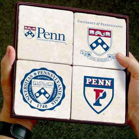 Penn Logos Marble Coasters - Image 1
