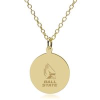 Ball State 14K Gold Pendant & Chain